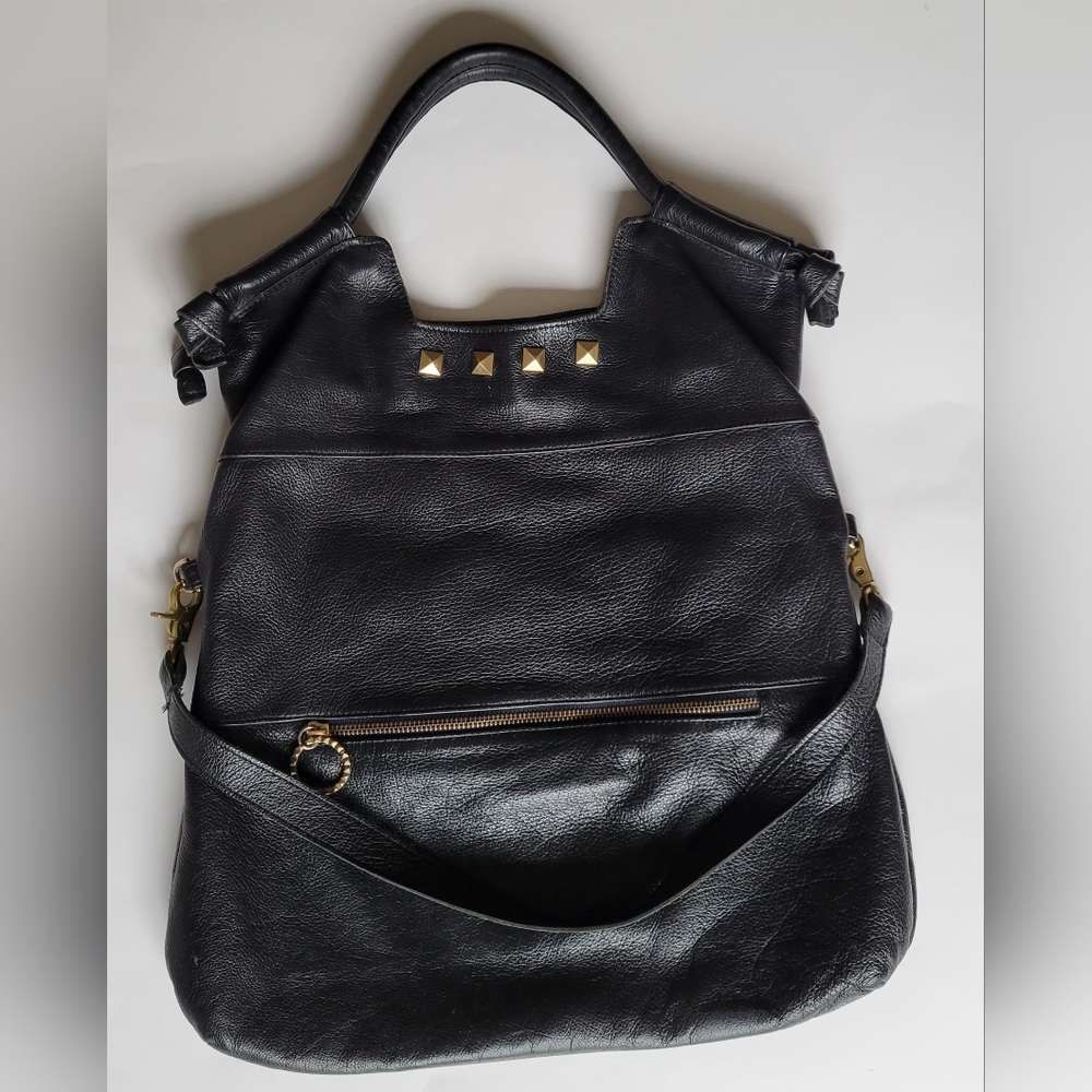 FOLEY + CORRINA Mid City Black with Gold Hardware Tote Bag Purse